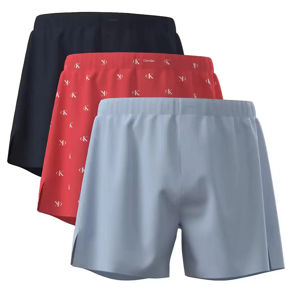 3-Pack Allover Logo Traditional-Fit Boxer Shorts, Black/Red/Blue - Image 6