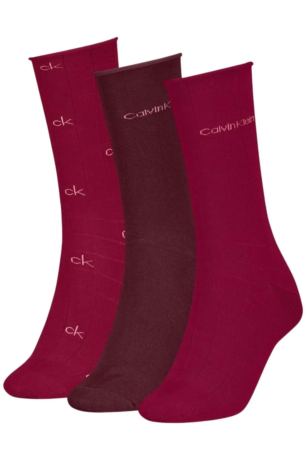 3-Pack Allover Logo Women's Socks Gift Tin, Berry Red - Image 2