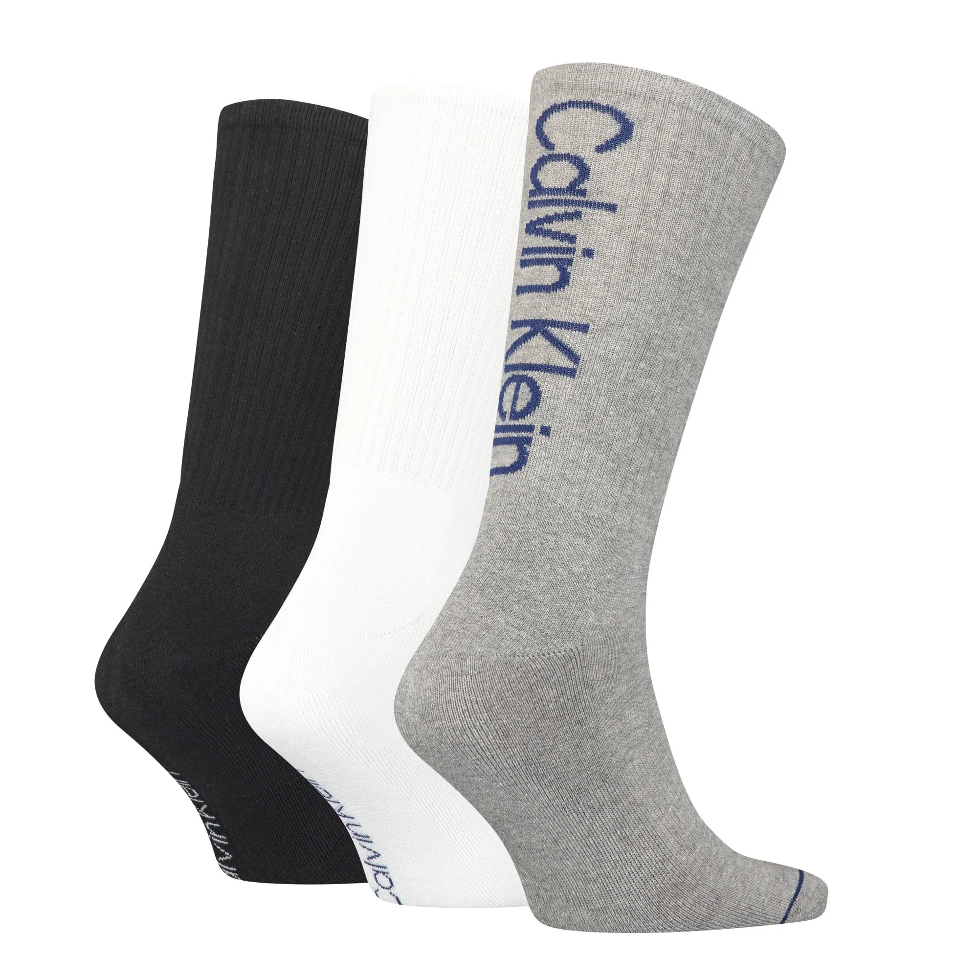 3-Pack Athleisure Sports Socks, Black/White/Grey