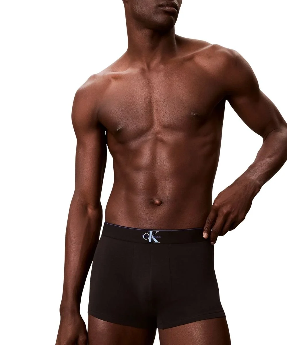 3-Pack CK Archive Boxer Trunks, Black/Blue/Blue - Image 4