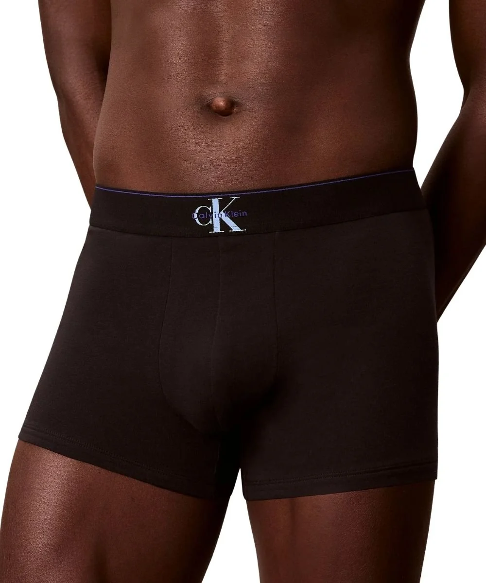 3-Pack CK Archive Boxer Trunks, Black/Blue/Blue - Image 5