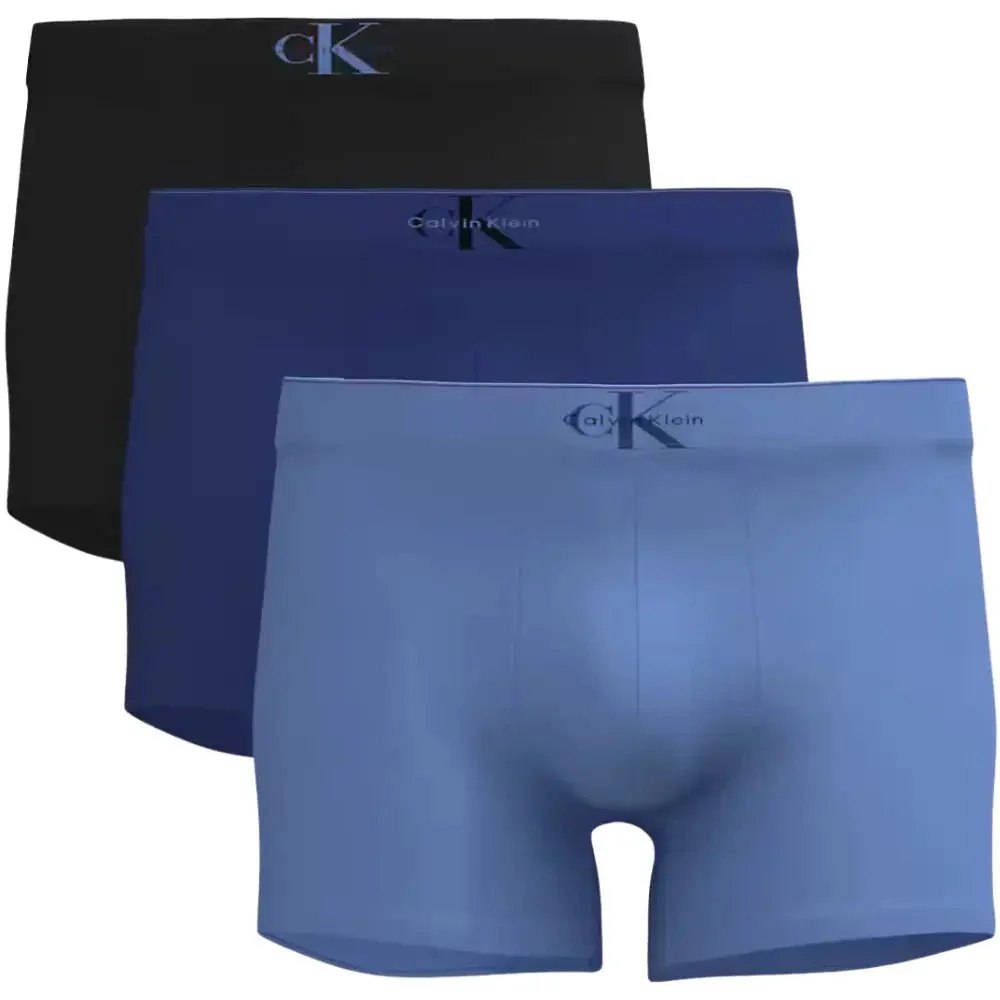 3-Pack CK Archive Boxer Trunks, Black/Blue/Blue - Image 7