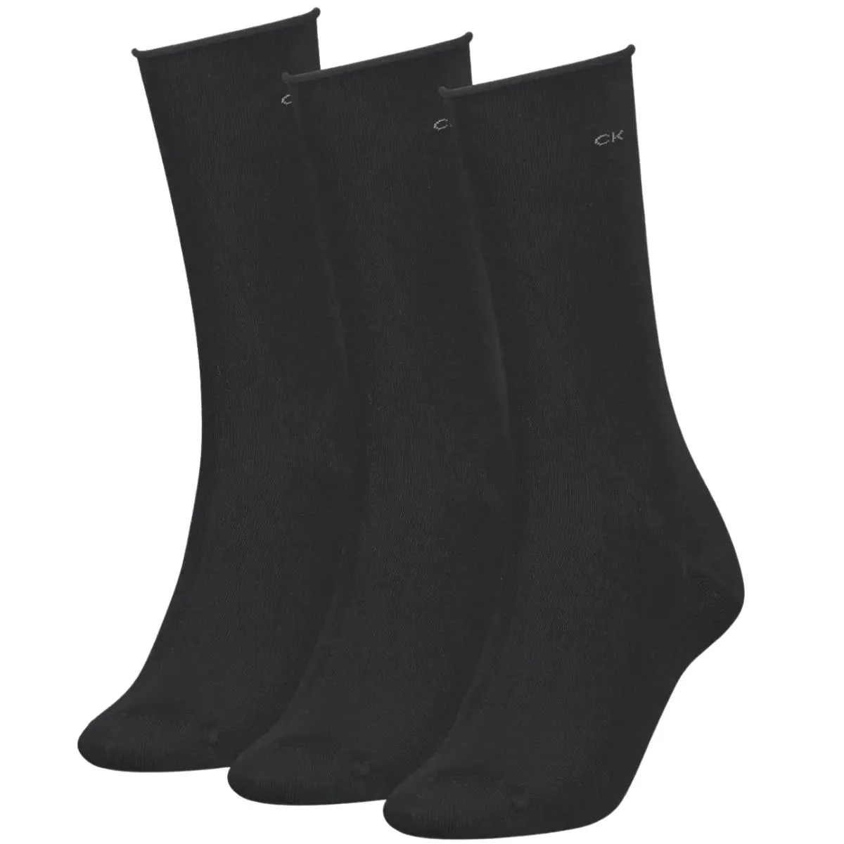 3-Pack Classic Roll-Top Women's Socks, Black
