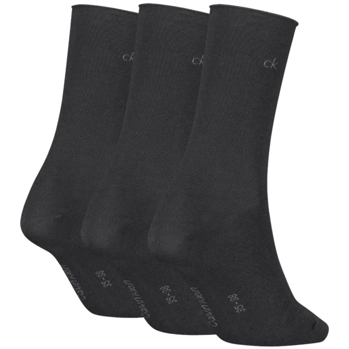 3-Pack Classic Roll-Top Women's Socks, Black - Image 2