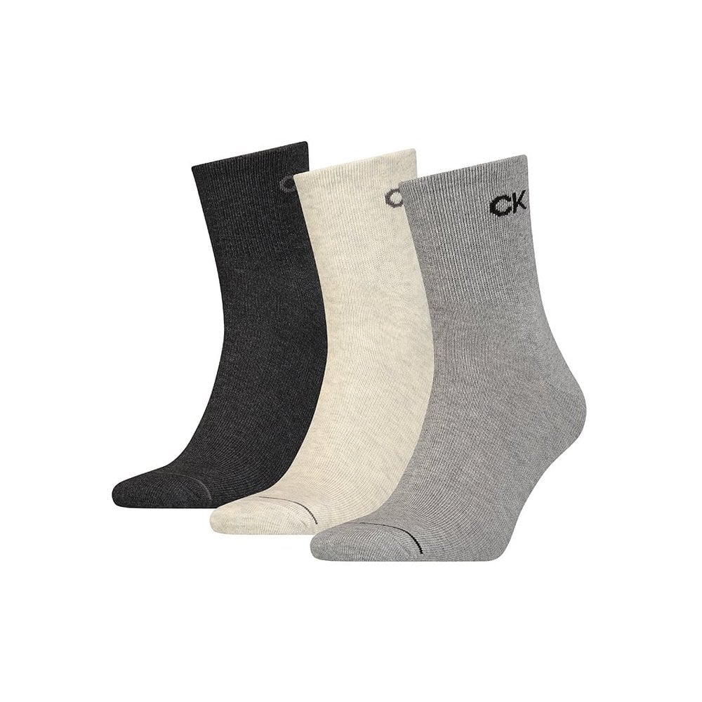 3-Pack Combed Cotton Short Socks, Mid Grey Melange - Image 5