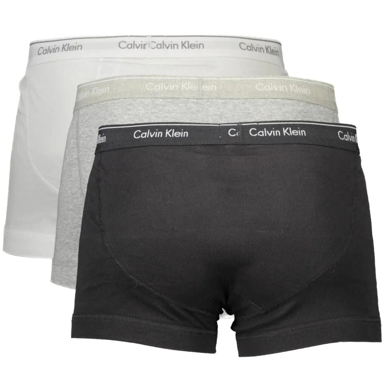 3-Pack Cotton Classics Boxer Trunks, Black/White/Grey - Image 3