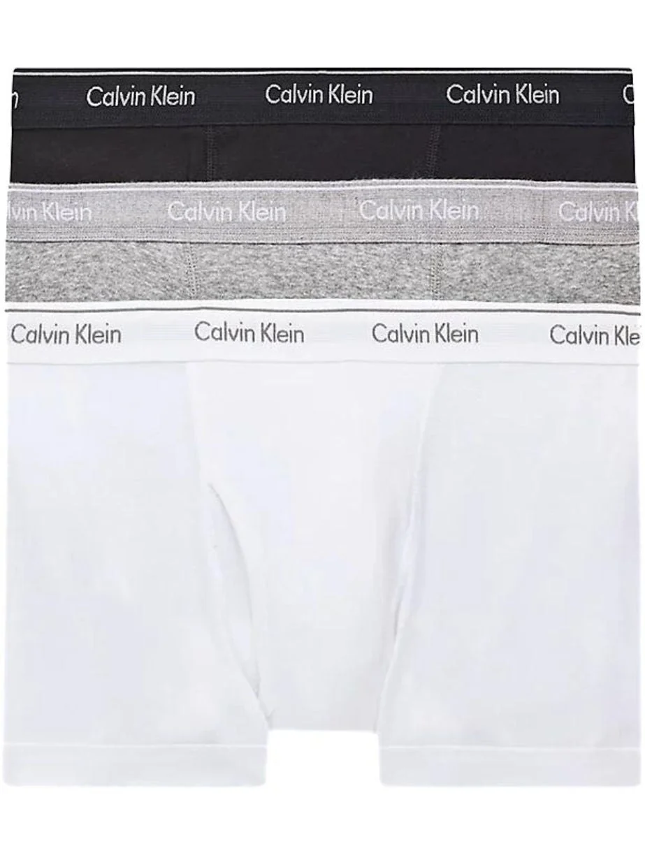 3-Pack Cotton Classics Boxer Trunks, Black/White/Grey - Image 5