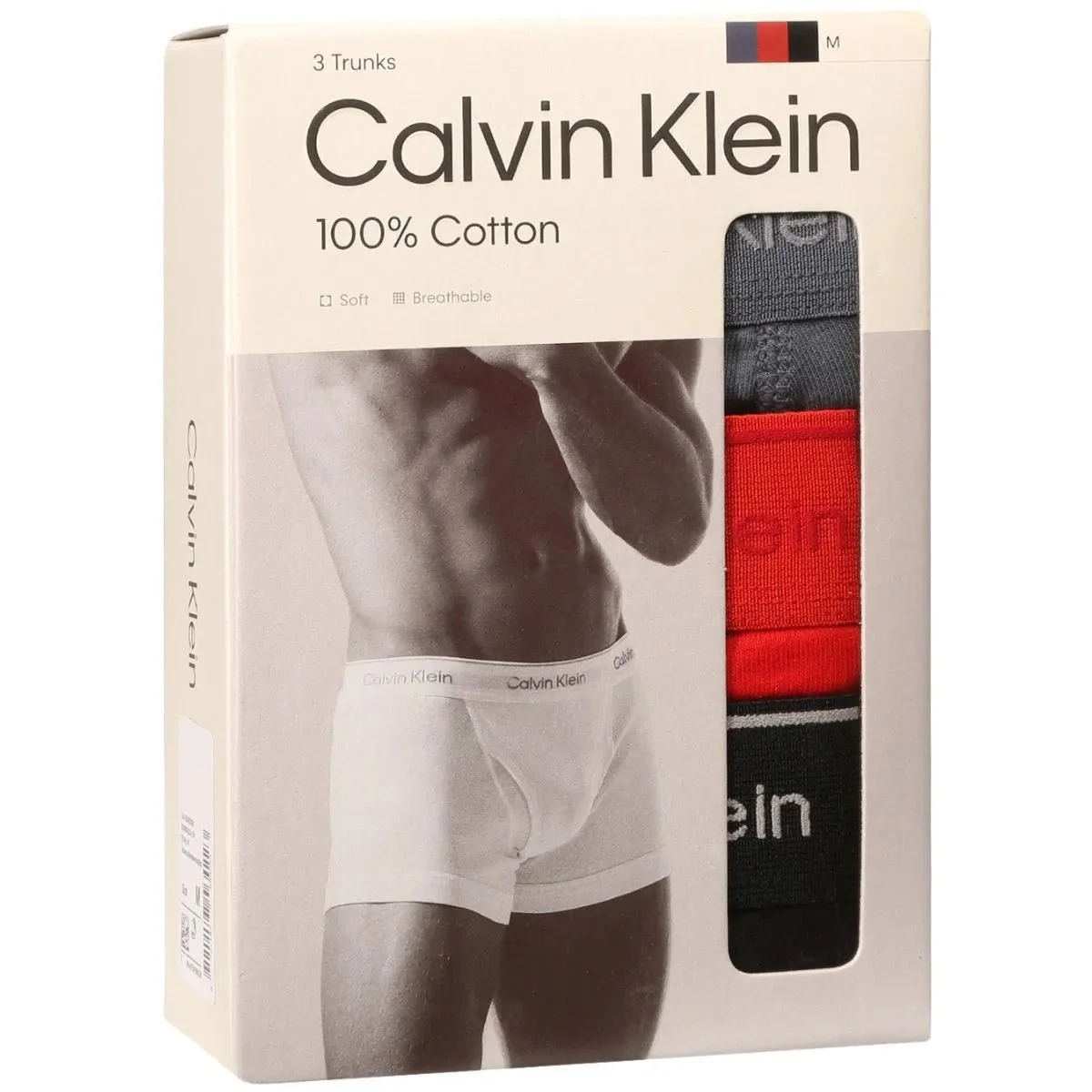 3-Pack Cotton Classics Boxer Trunks, Turbulence / Adrenaline Rush / Black - Image 2