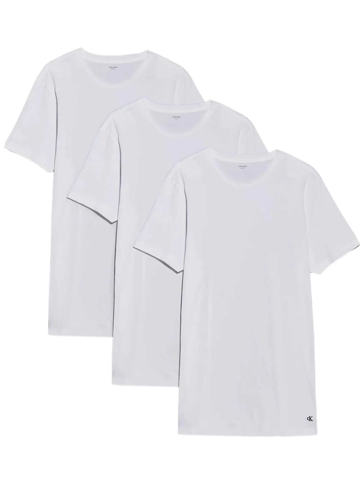 3-Pack Cotton Classics Crew-Neck T-Shirts, All White
