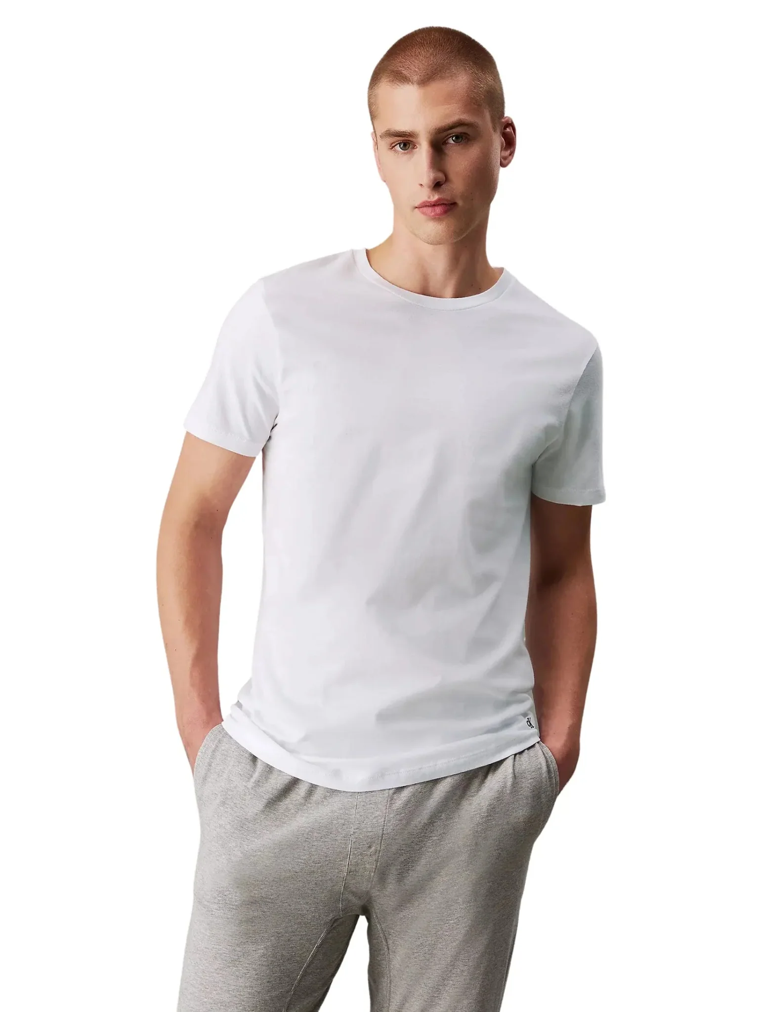 3-Pack Cotton Classics Crew-Neck T-Shirts, All White - Image 2