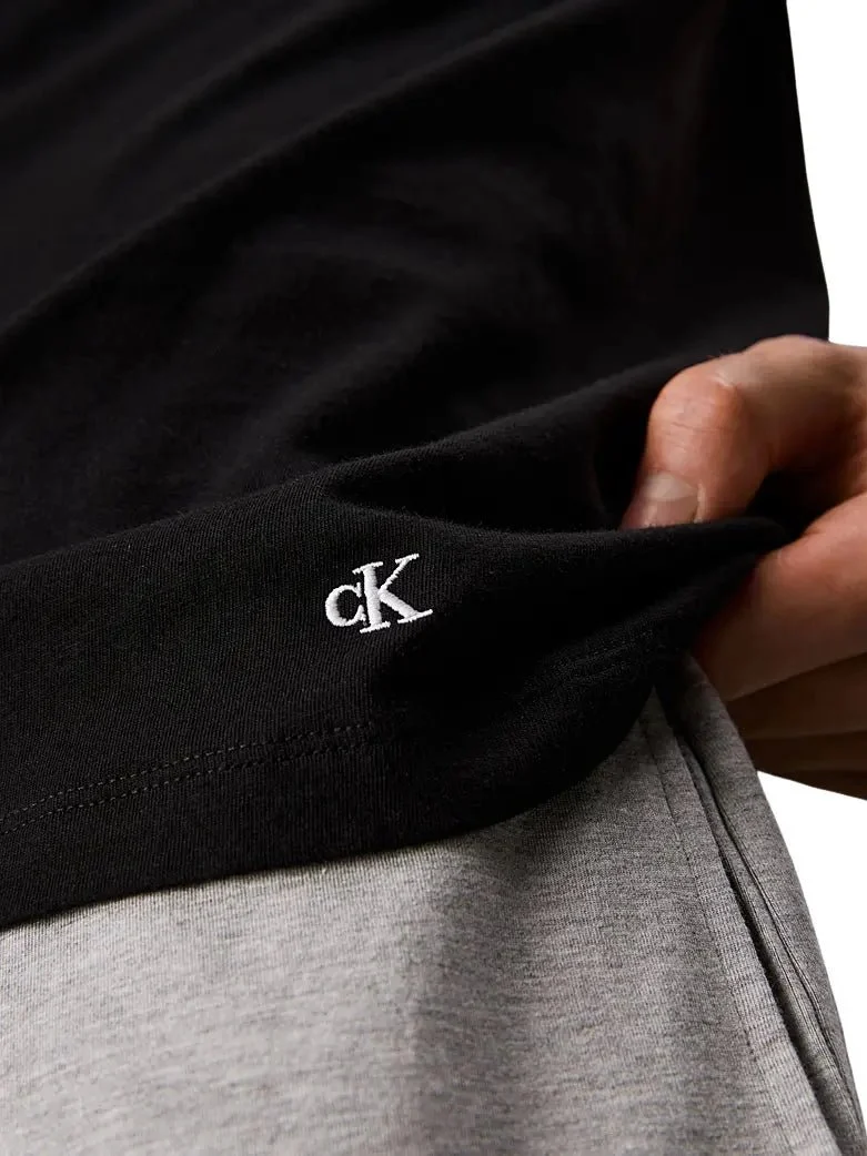 3-Pack Cotton Classics Crew-Neck T-Shirts, Black/White/Grey - Image 2
