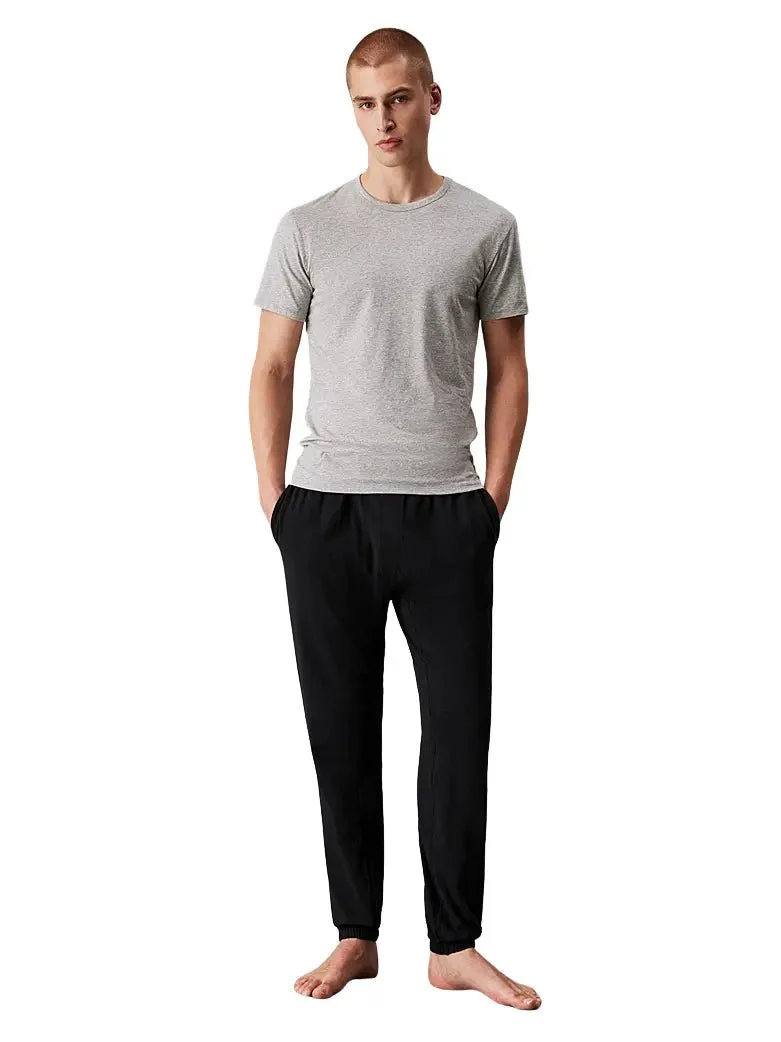 3-Pack Cotton Microfibre Stretch Crew-Neck T-Shirts, Black/White/Grey - Image 2