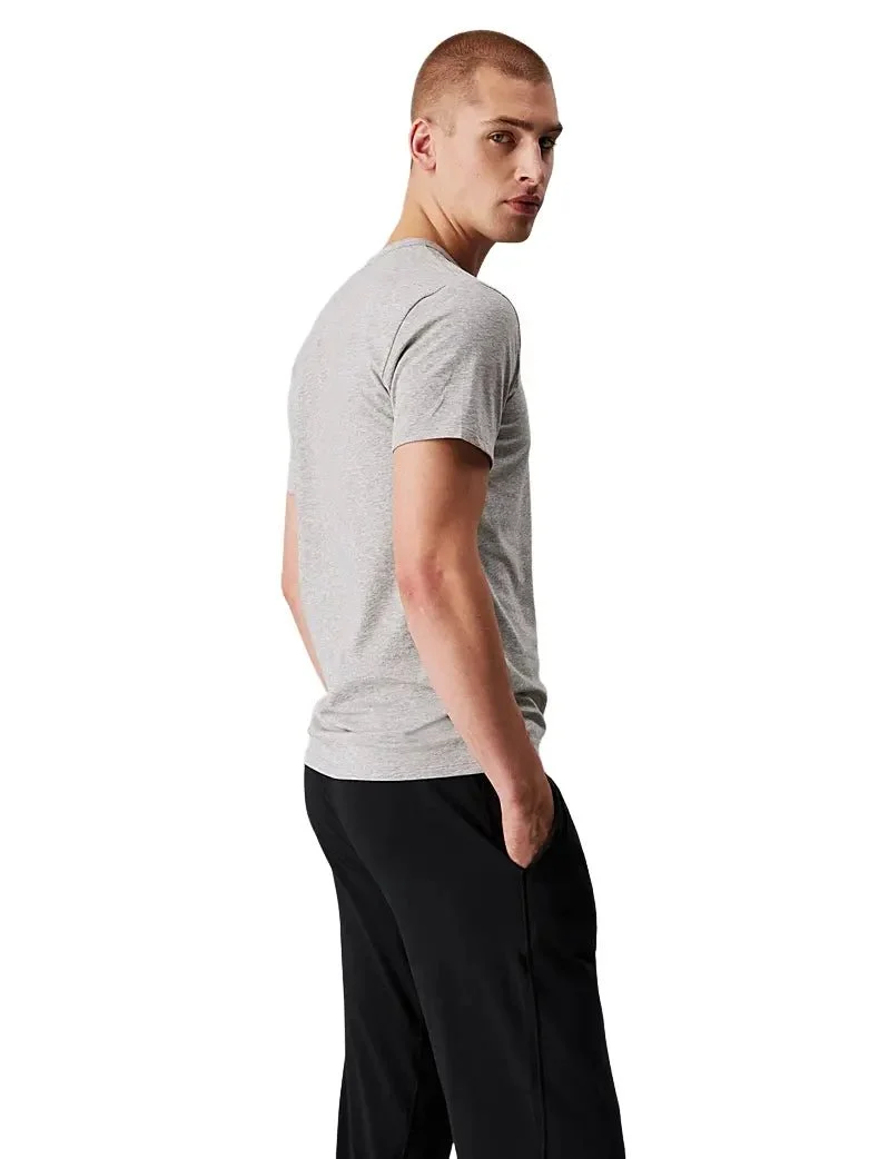 3-Pack Cotton Microfibre Stretch Crew-Neck T-Shirts, Black/White/Grey - Image 5