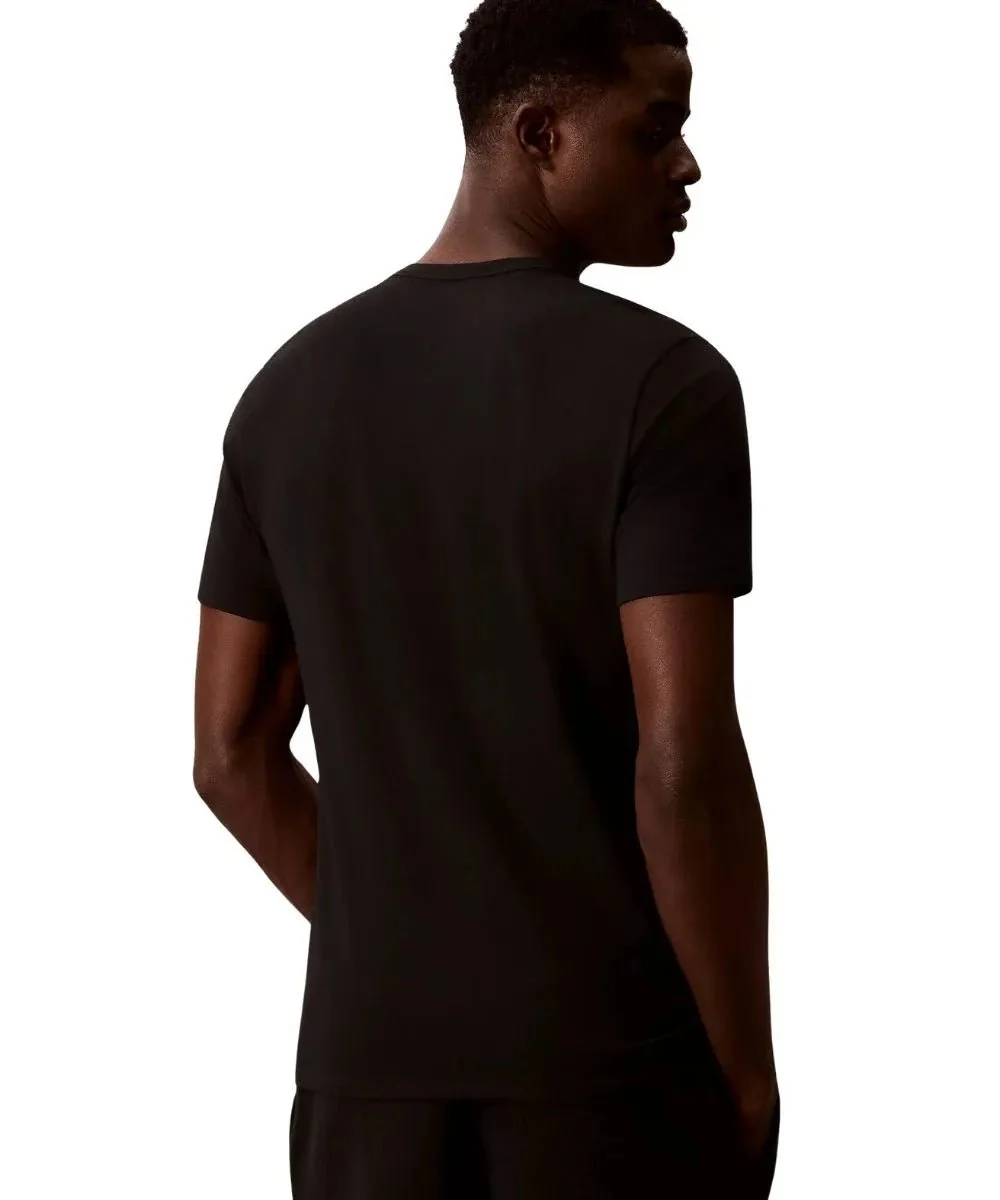 3-Pack Cotton Microfibre Stretch T-Shirts, Black/White/Blue - Image 3