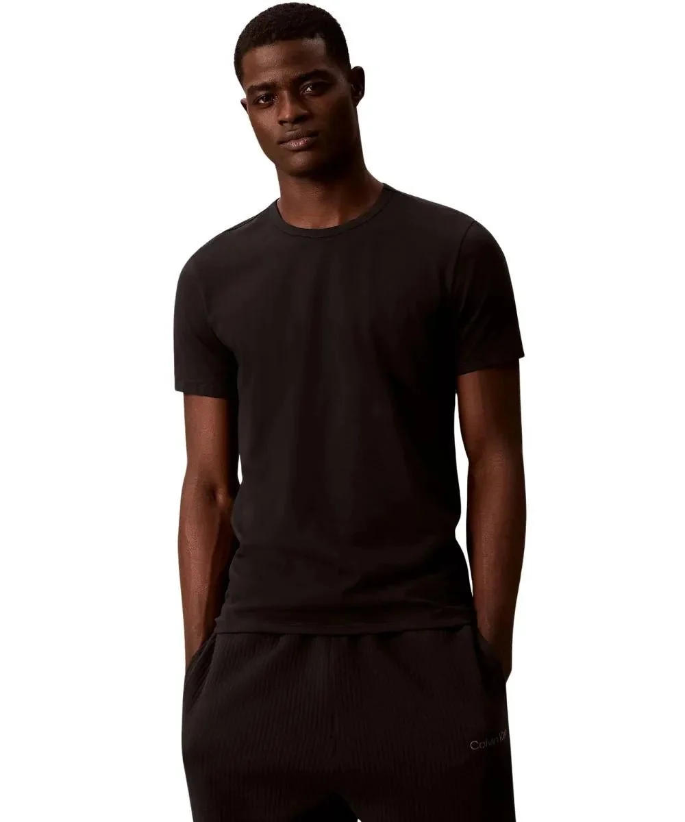 3-Pack Cotton Microfibre Stretch T-Shirts, Black/White/Blue - Image 4