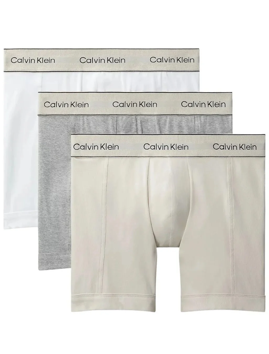 3-Pack Heritage Cotton Boxer Briefs, Oyster Grey / Grey Heather / White