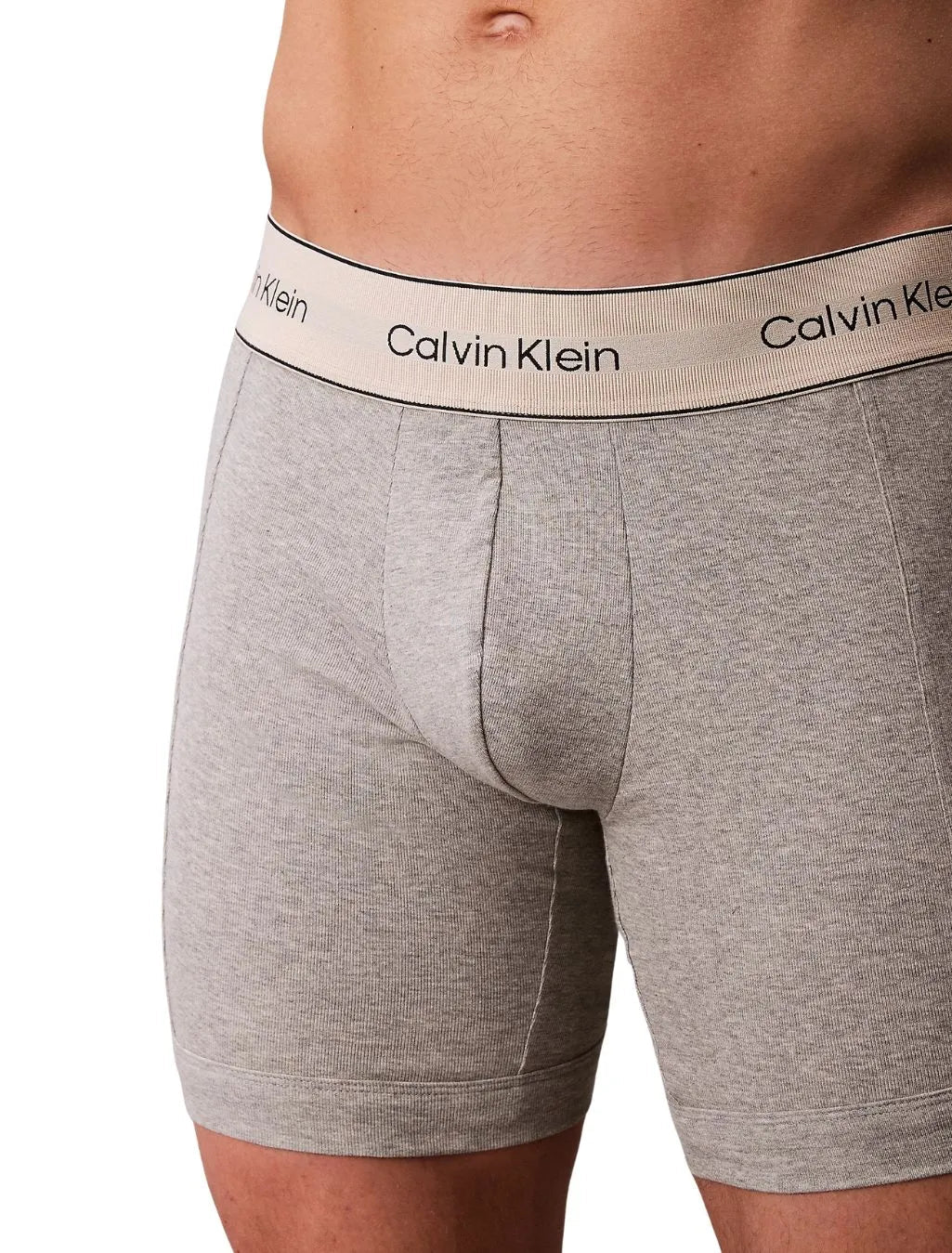 3-Pack Heritage Cotton Boxer Briefs, Oyster Grey / Grey Heather / White - Image 2