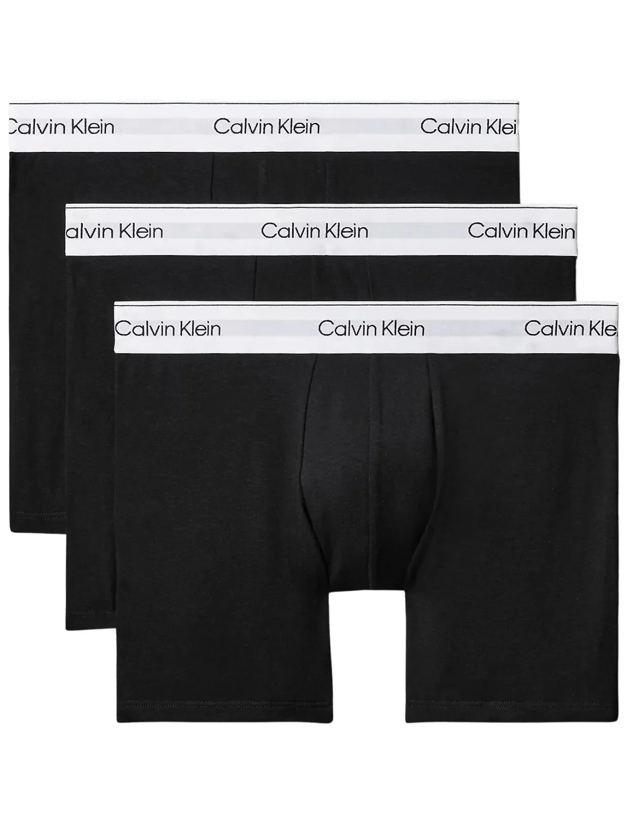 3-Pack Icon Cotton Stretch Boxer Briefs, Black/white