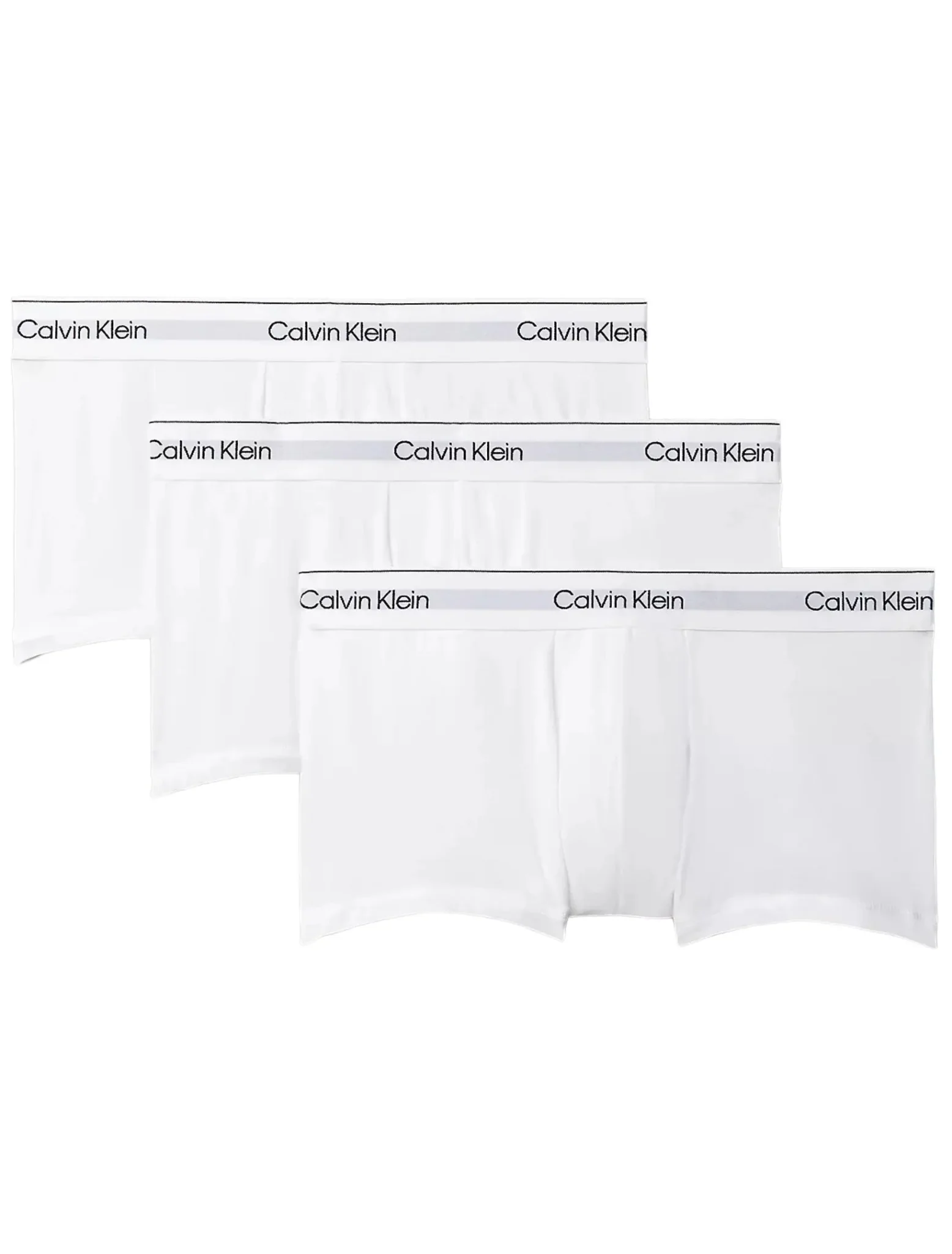 3-Pack Icon Cotton Stretch Low-Rise Boxer Trunks, All White
