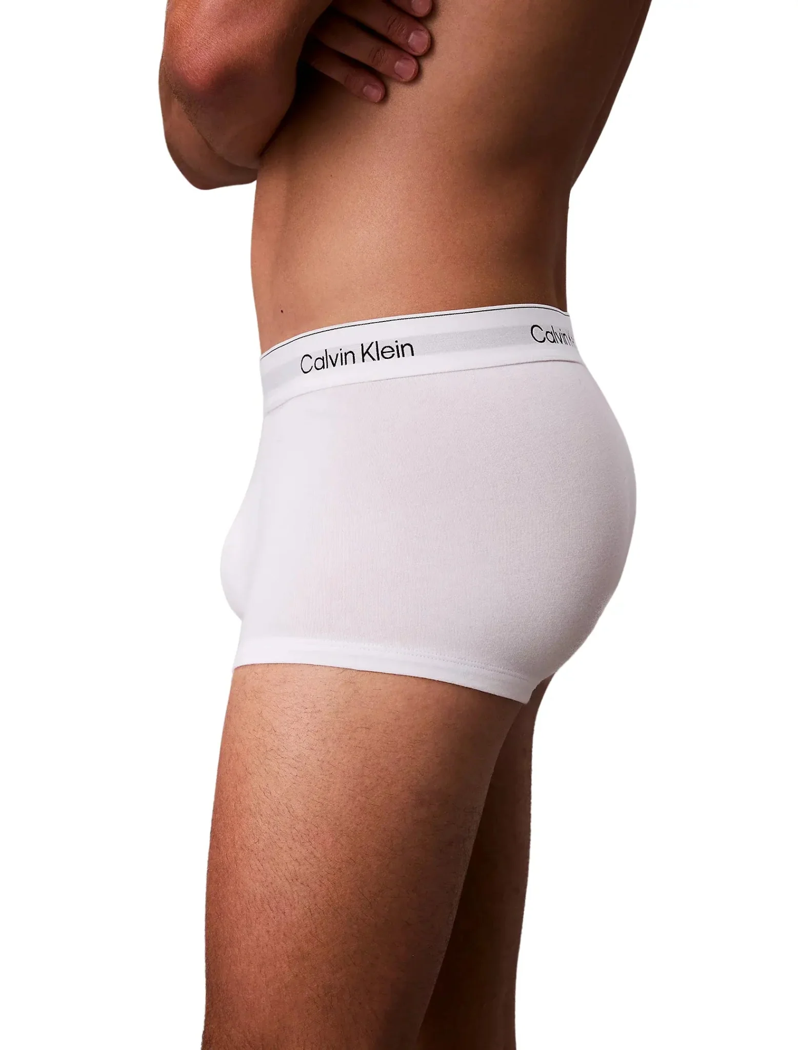 3-Pack Icon Cotton Stretch Low-Rise Boxer Trunks, All White - Image 3