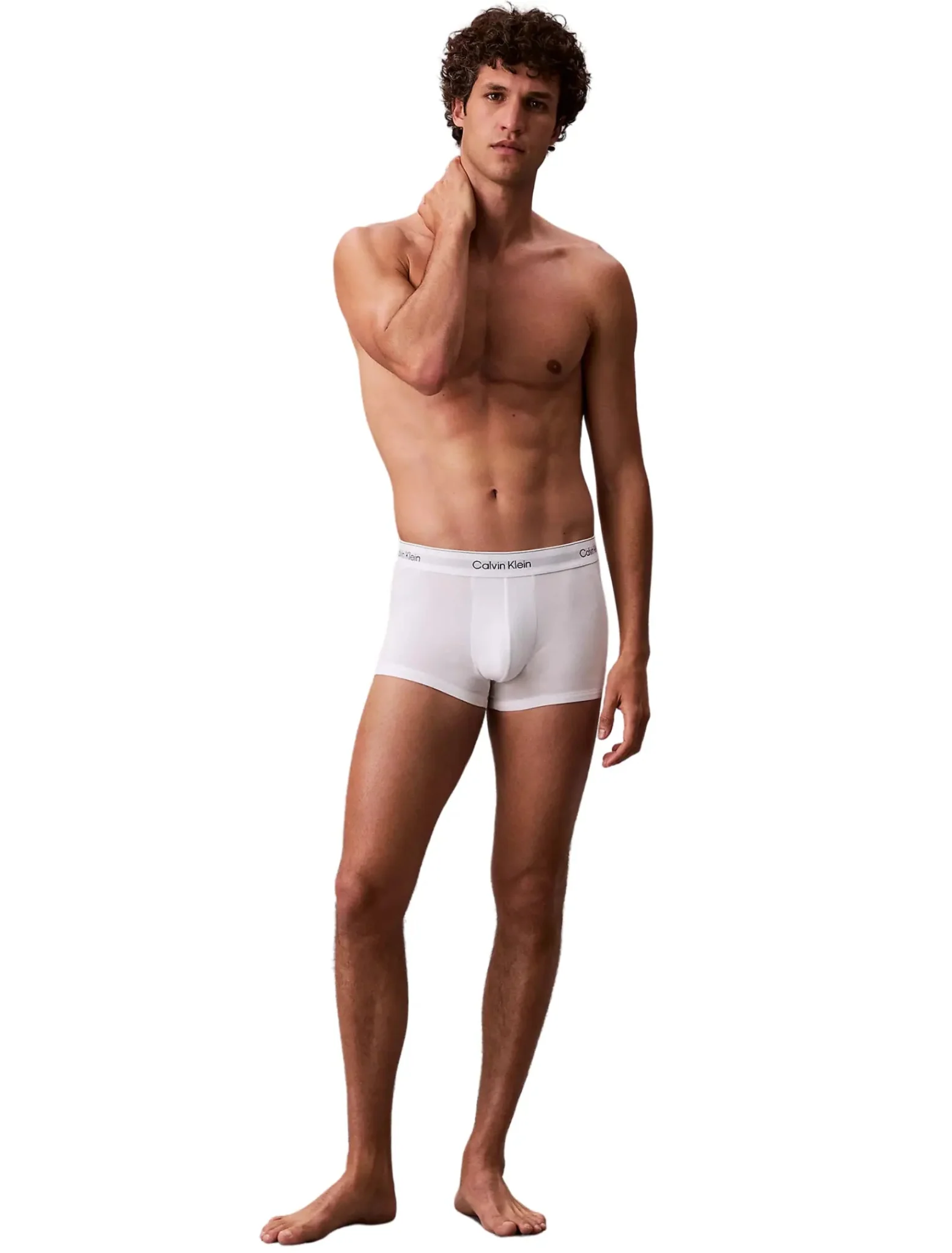 3-Pack Icon Cotton Stretch Low-Rise Boxer Trunks, All White - Image 4