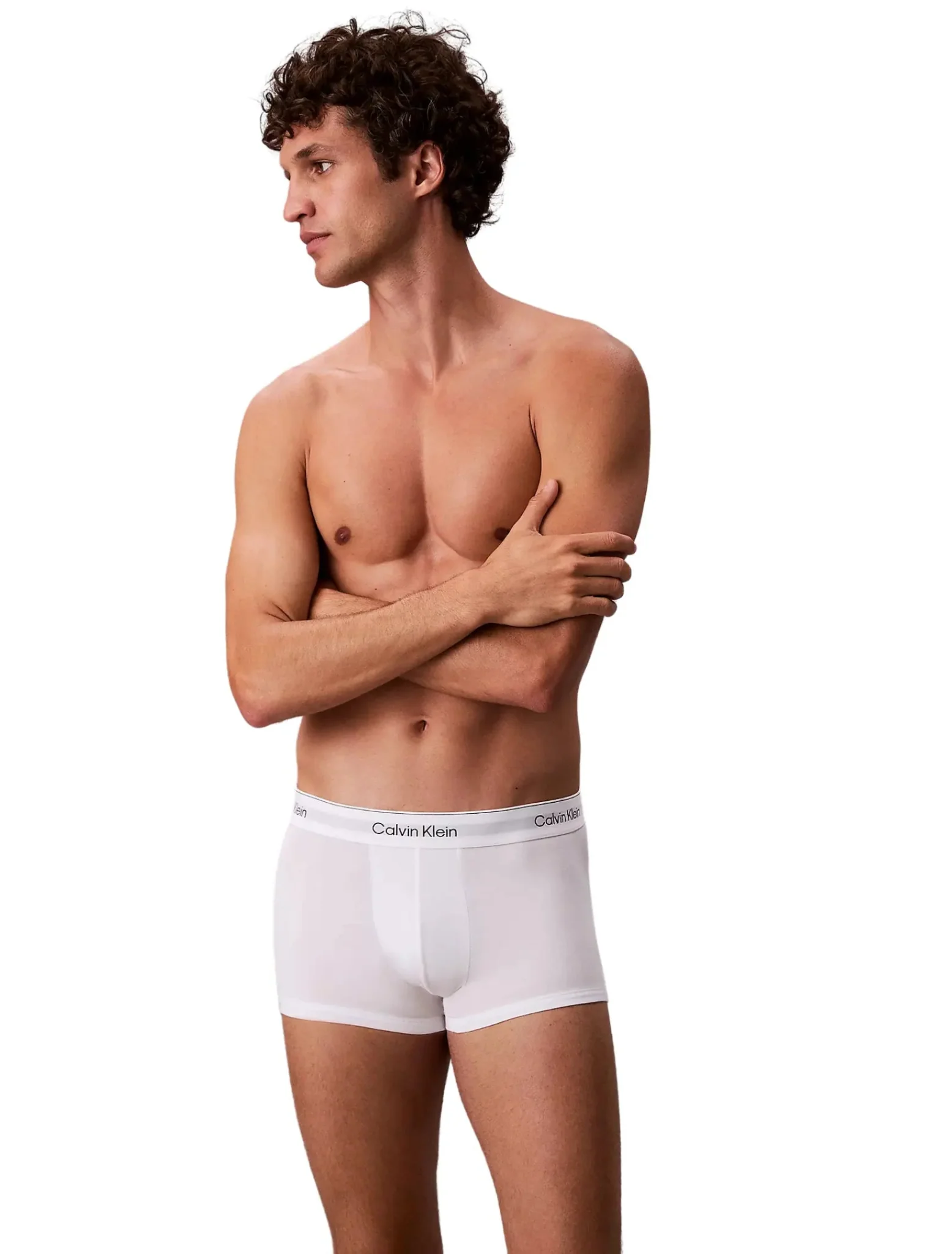 3-Pack Icon Cotton Stretch Low-Rise Boxer Trunks, All White - Image 6
