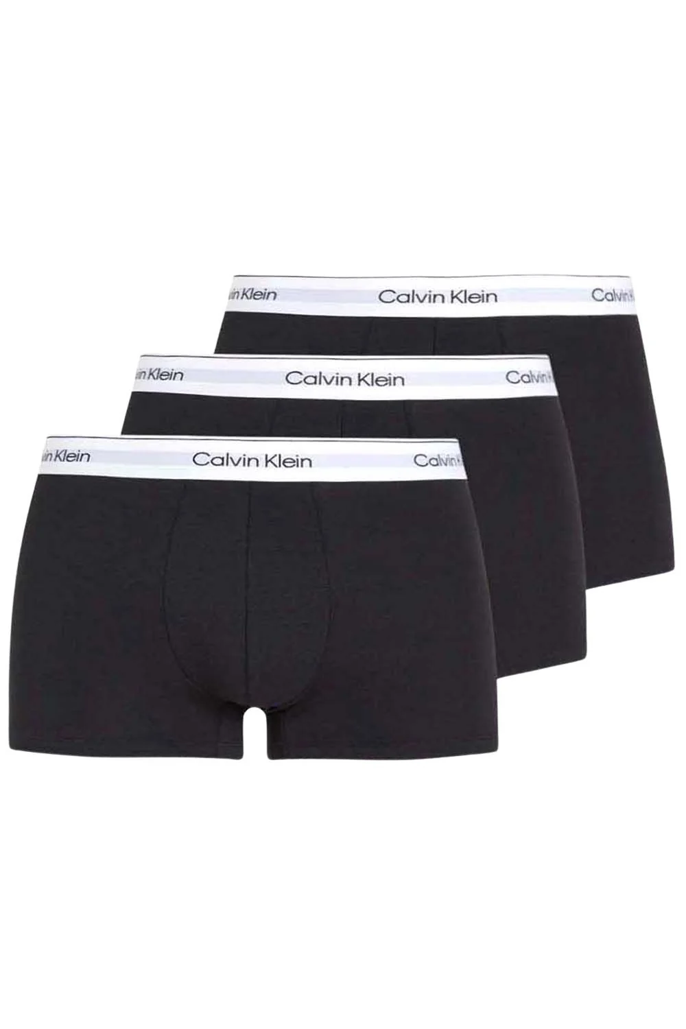 3-Pack Icon Cotton Stretch Low-Rise Boxer Trunks, Black/white