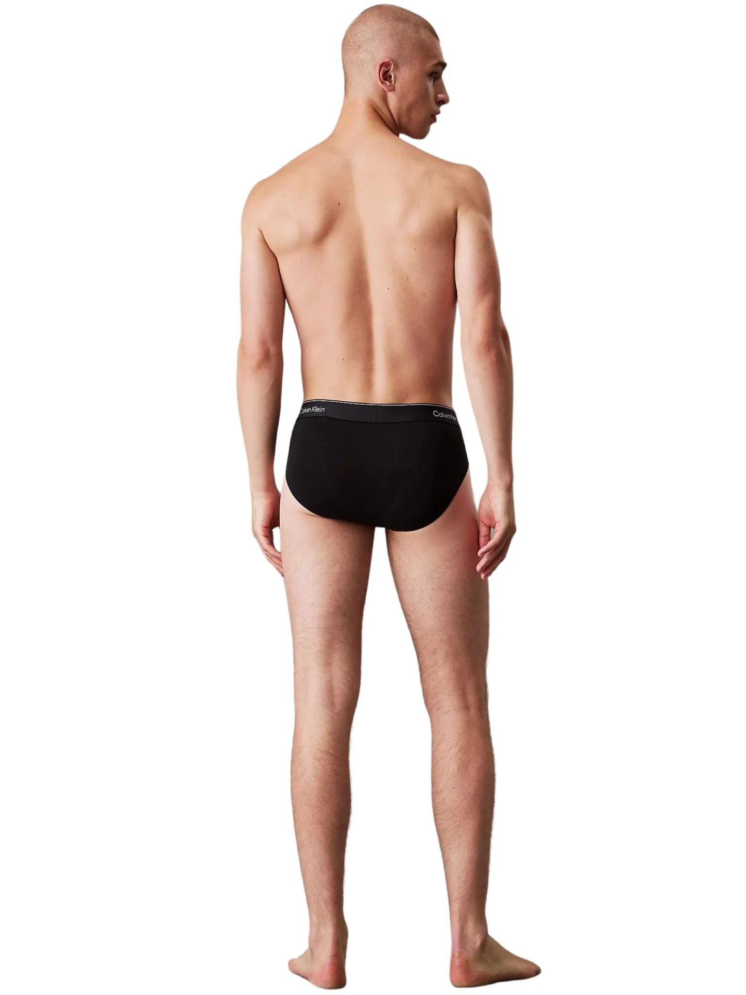 3-Pack Icon Cotton Stretch Men's Briefs, Black/White/Grey - Image 5