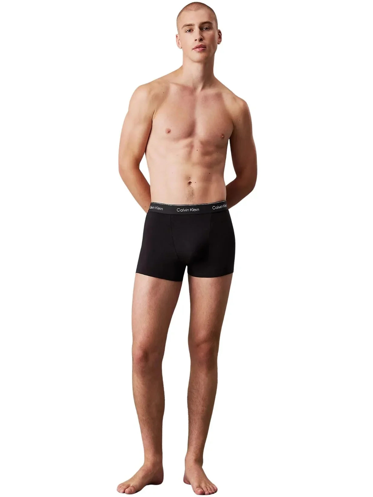 3-Pack Icon Cotton Stretch 'Relaxed Dart' Boxer Trunks, All Black - Image 4