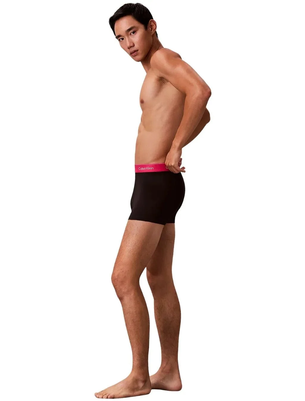 3-Pack Icon Cotton Stretch 'Relaxed Dart' Boxer Trunks, Black w/ pink/sleet/white - Image 6