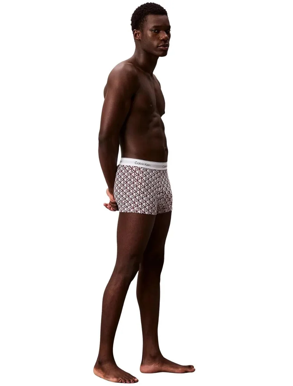 3-Pack Icon Cotton Stretch 'Relaxed Dart' Emblem Print Boxer Trunks, Black/Pink - Image 4