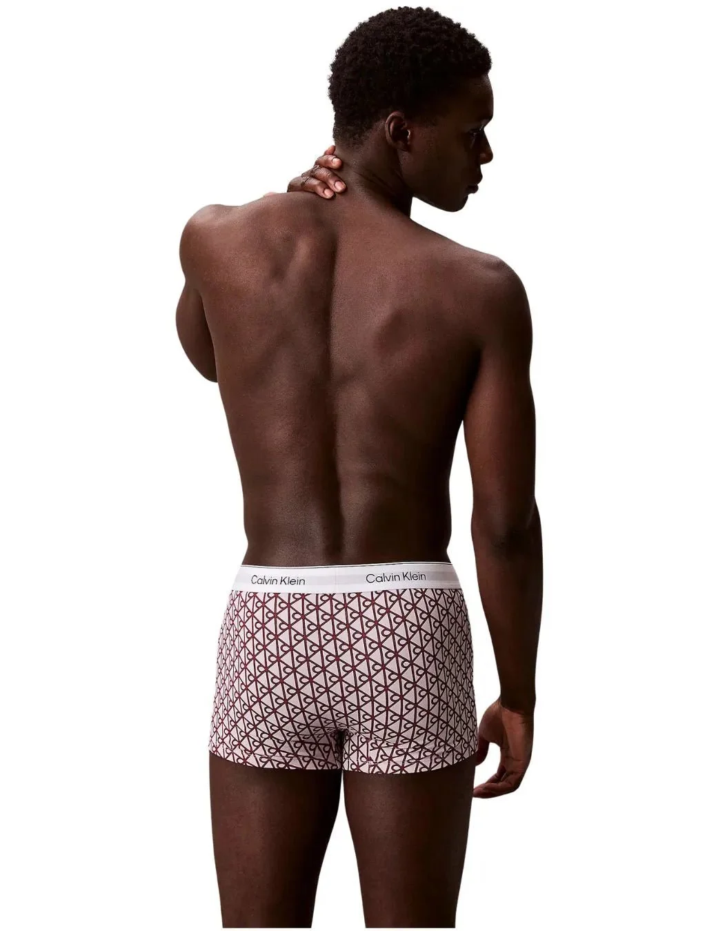 3-Pack Icon Cotton Stretch 'Relaxed Dart' Emblem Print Boxer Trunks, Black/Pink - Image 6