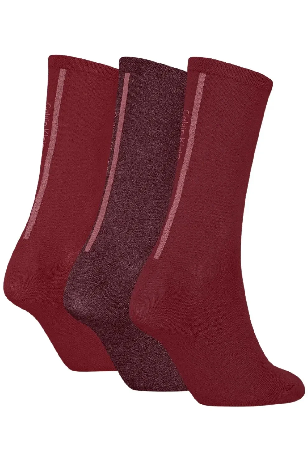 3-Pack Lurex Stripe Women's Socks Gift Box, Berry Red - Image 3