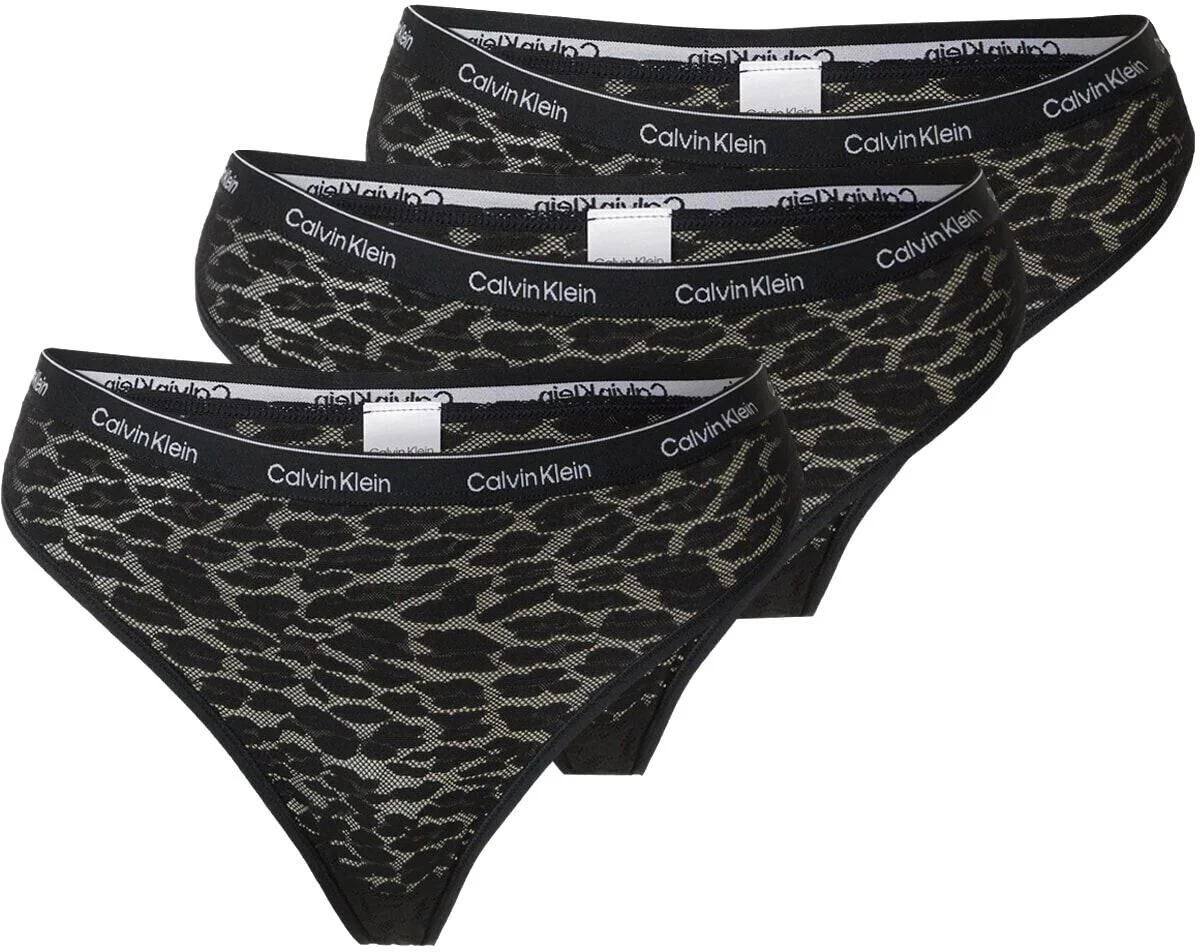 3-Pack Modern Lace Brazilian Briefs, Black