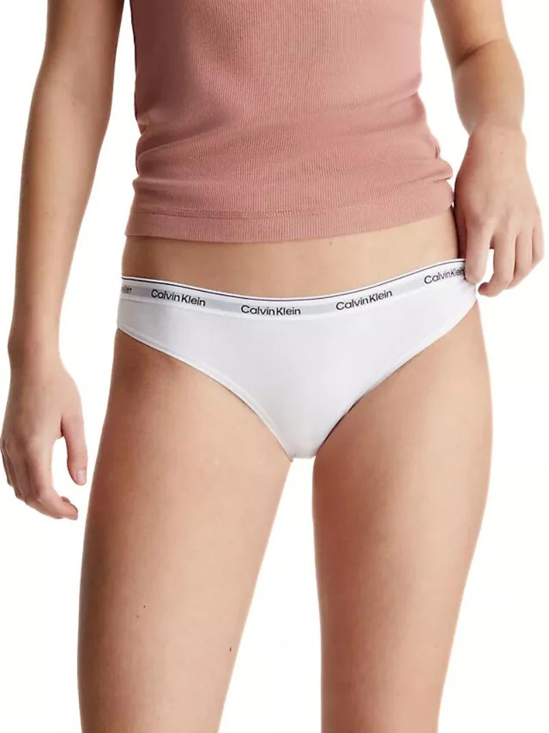 3-Pack Modern Logo Bikini Briefs, White - Image 2