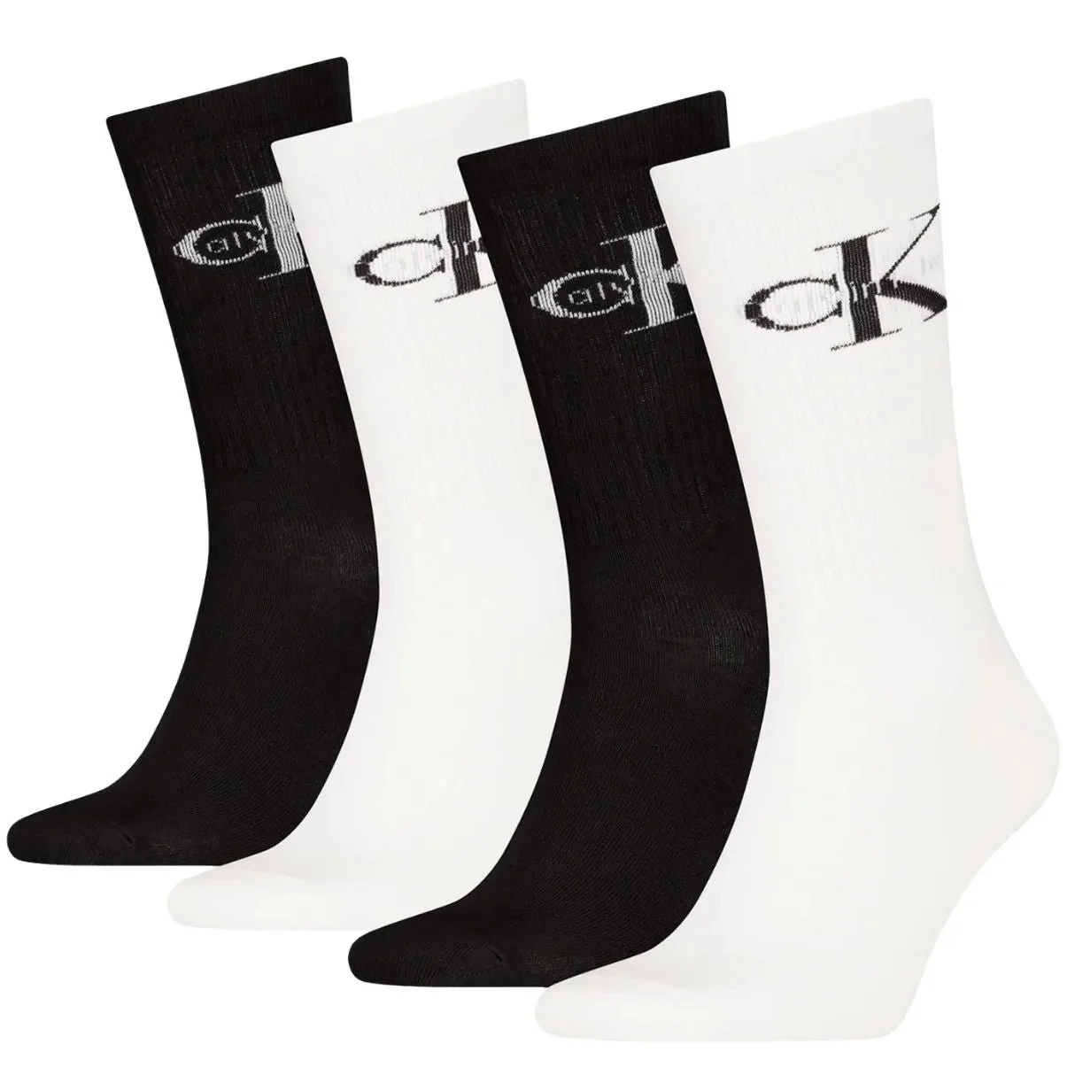 4-Pack CK Jeans Logo Sports Socks Gift Tin, Black/White - Image 2