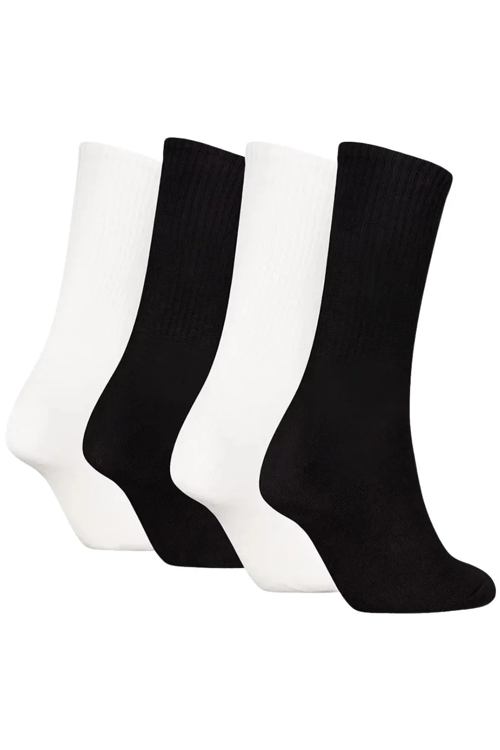 4-Pack CK Jeans Logo Women's Sports Socks Gift Tin, Black/White - Image 3