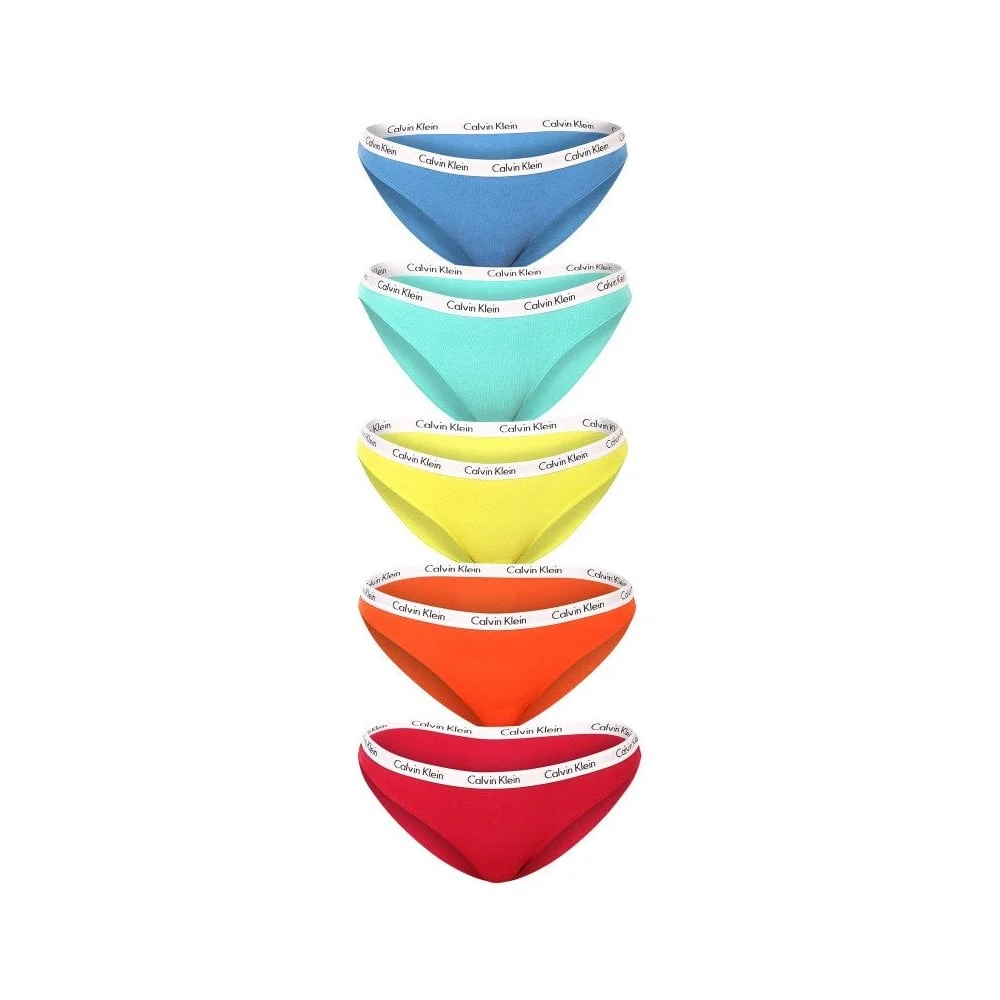 5-Pack Carousel Bikini Briefs, Red/Orange/Yellow/Teal/Blue - Image 6