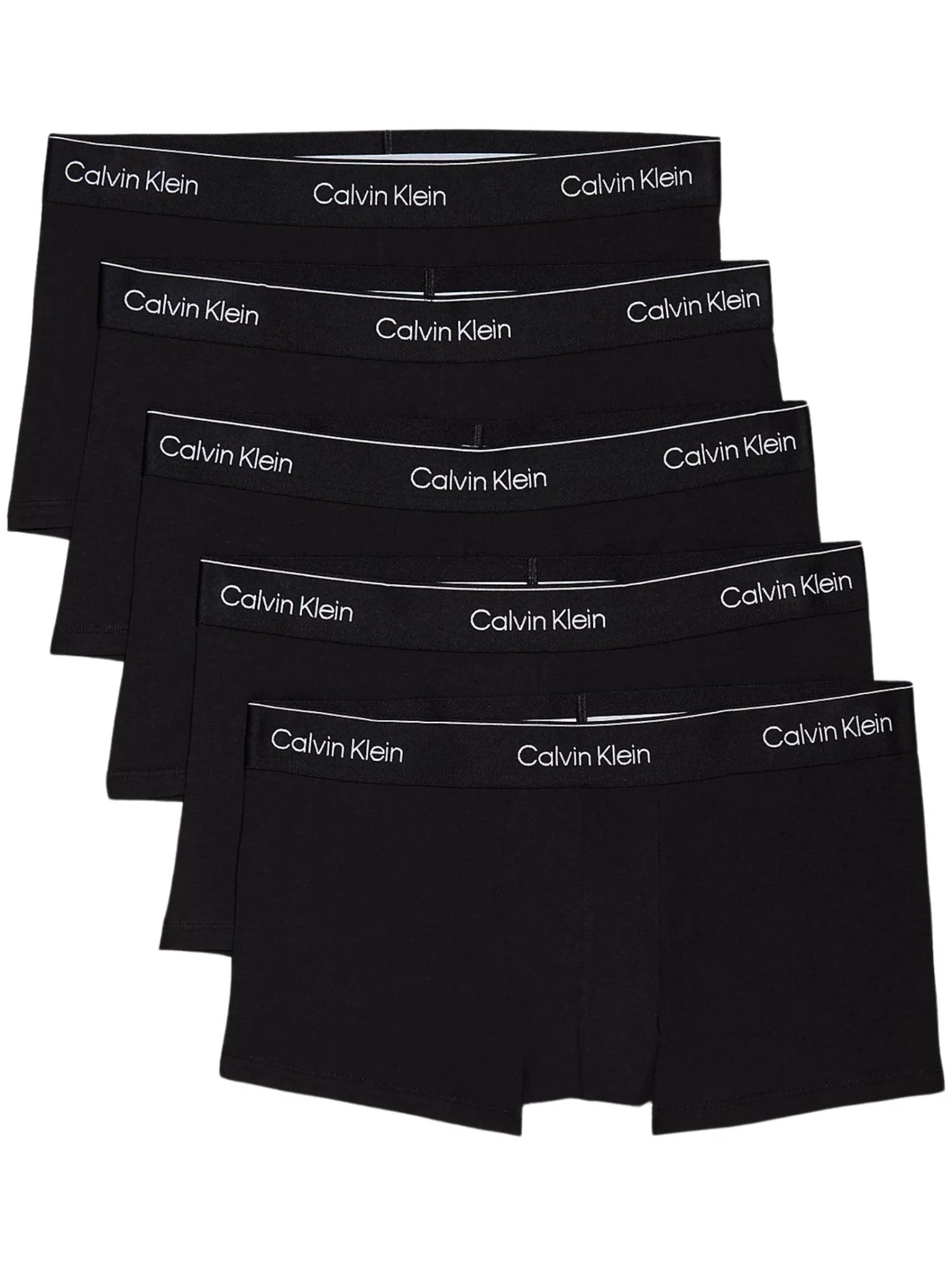 5-Pack Icon Cotton Stretch Low-Rise Boxer Trunks, All Black