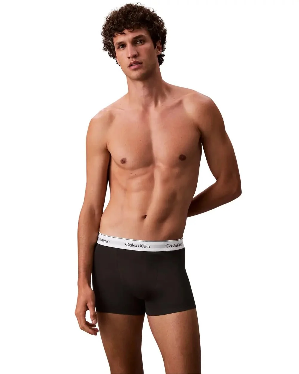 5-Pack Icon Cotton Stretch 'Relaxed Dart' Boxer Trunks, Black/white - Image 4