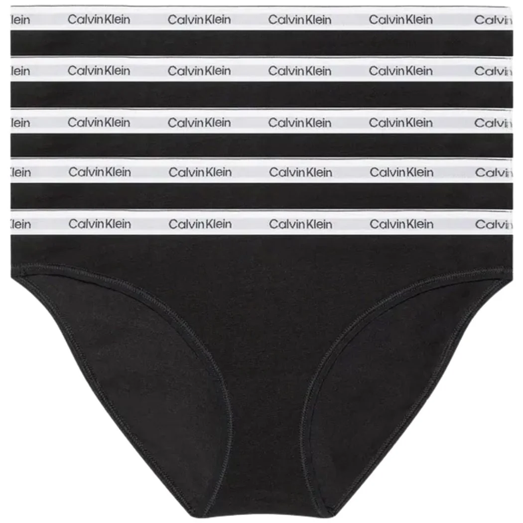 5-Pack Modern Logo Bikini Briefs, Black/white