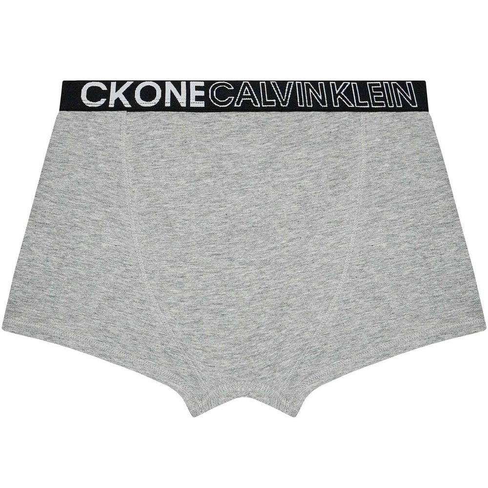 Boys 2 Pack CK One Boxer Trunk, Grey Heather/PVH White - Image 3