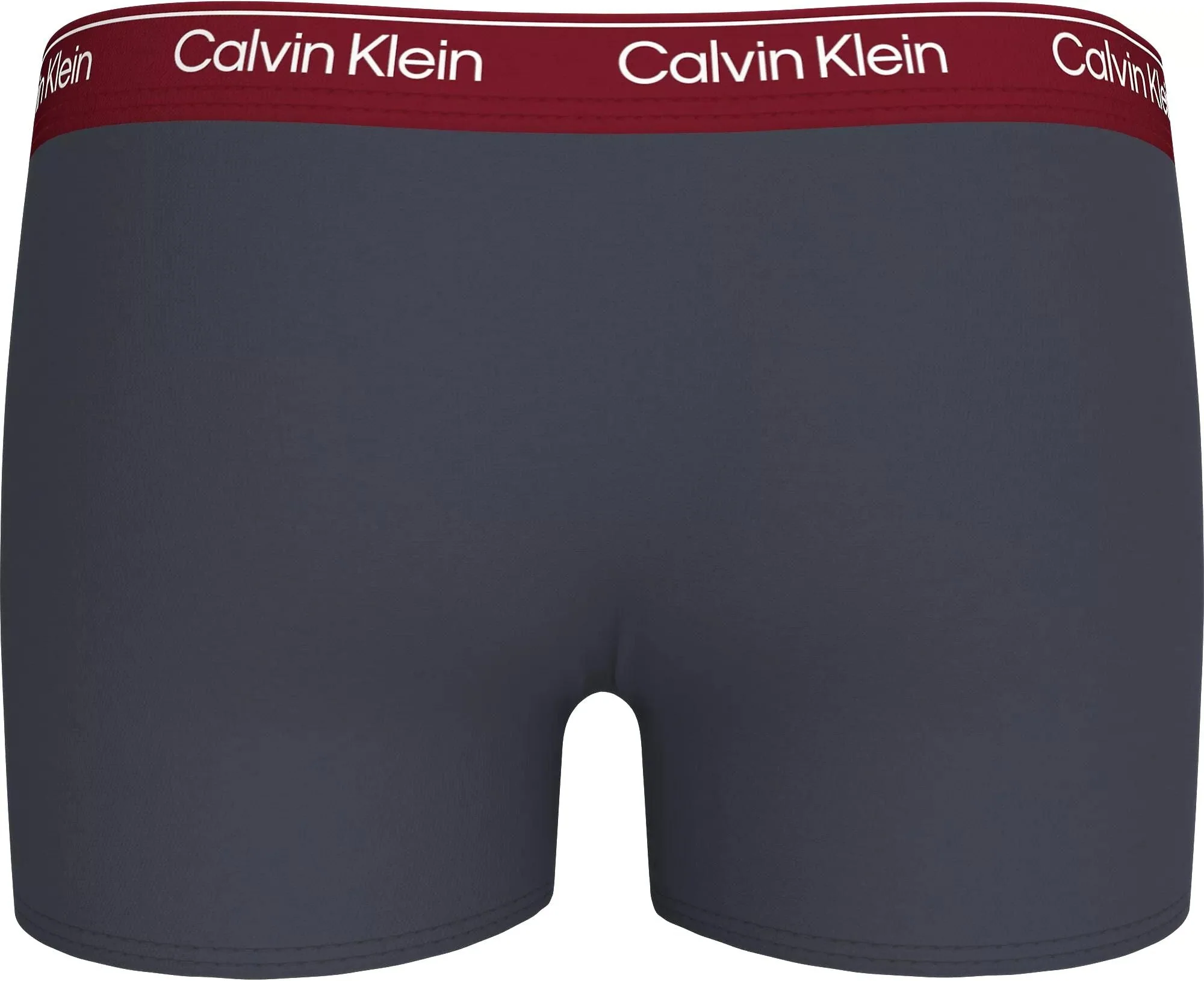 Boys 2-Pack Modern Cotton Boxer Trunks, Ash/Grey w/ burgundy - Image 3