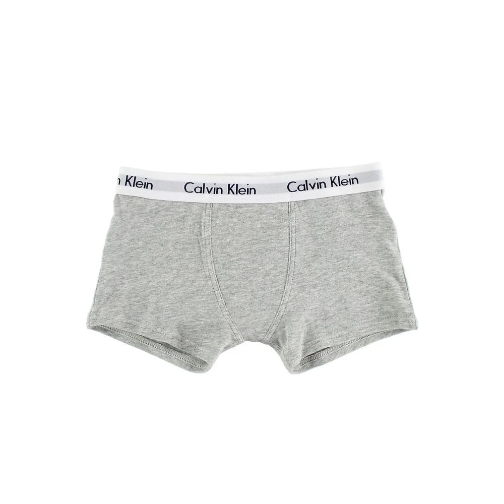 Boys 2-Pack Modern Cotton Boxer Trunks, Heather Grey / White - Image 3