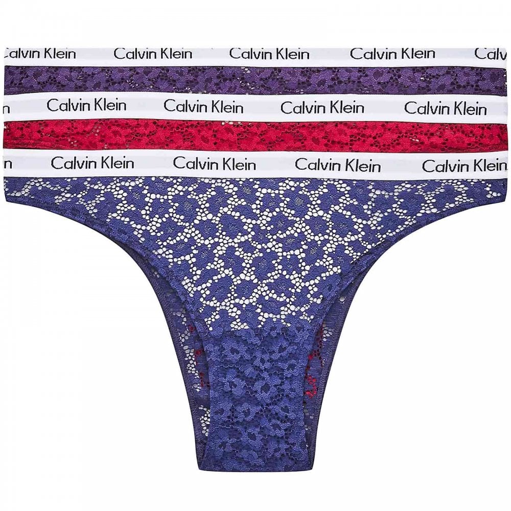 Carousel 3-Pack Lace Brazilian Briefs, Liberty Purple/Rebellious/Soft Grape
