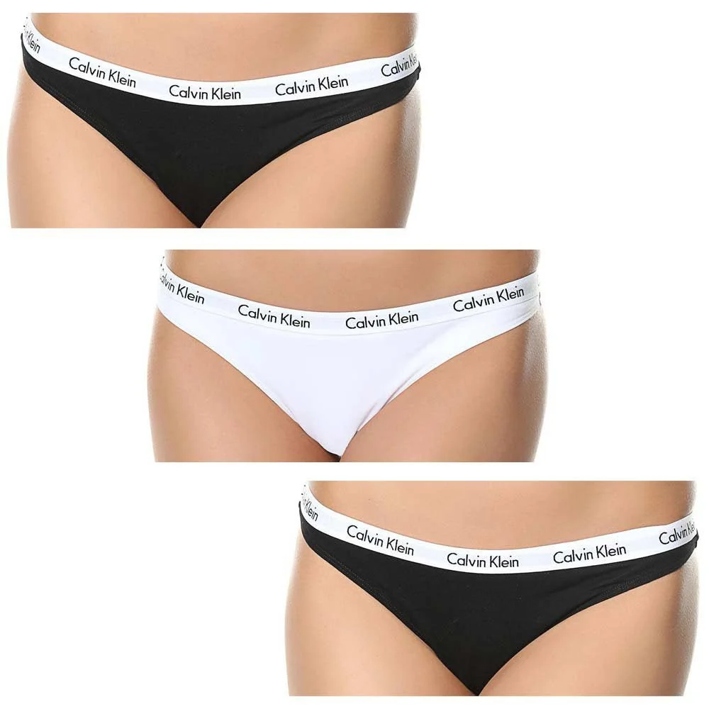 Carousel 3-Pack Thong, Black/White/Black