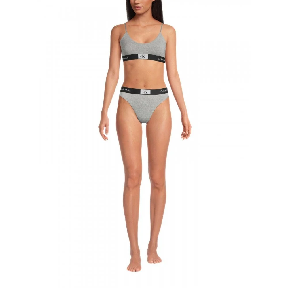 CK 1996 Unlined String Bralette, Grey Heather - Image 4