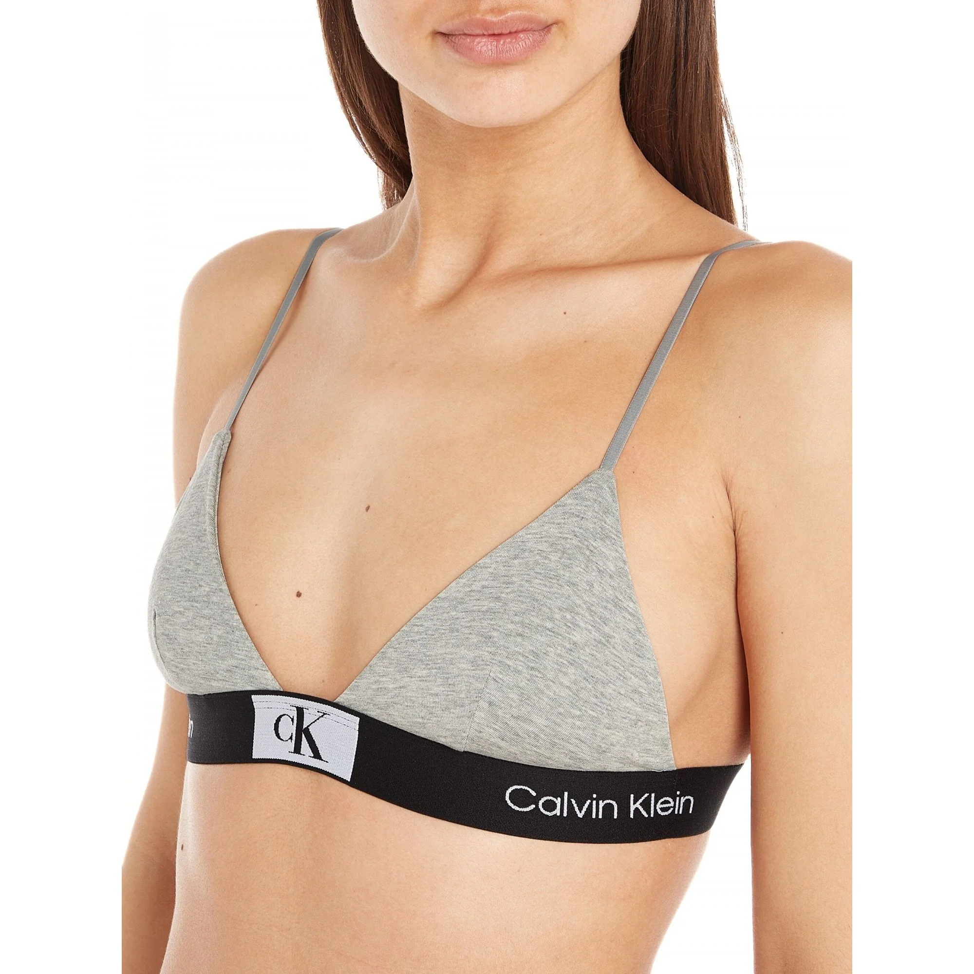 CK 1996 Unlined Triangle Bra, Grey Heather - Image 5