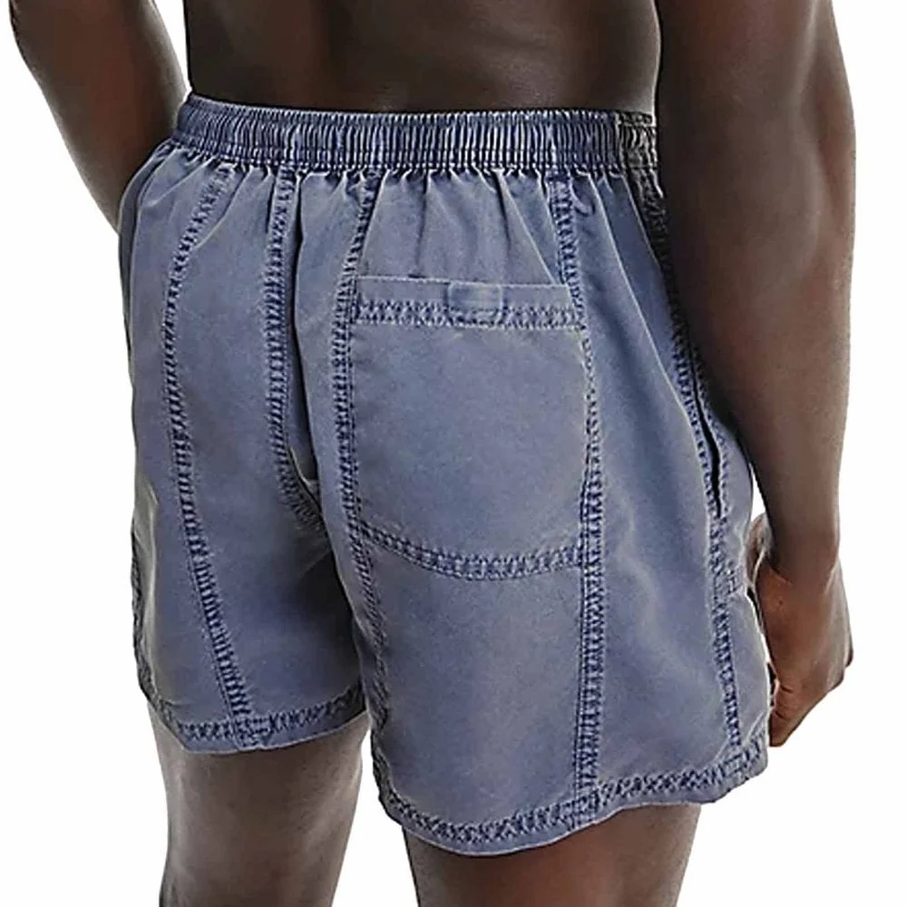 CK Authentic Short Drawstring Swim Shorts, Black Iris - Image 3