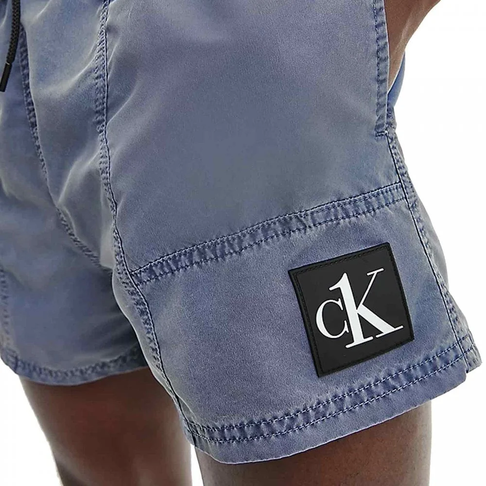 CK Authentic Short Drawstring Swim Shorts, Black Iris - Image 4